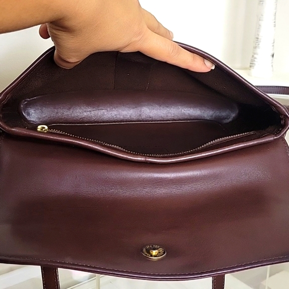 CoachVintage9808EquestrianFlapBagMahoganyBrownBrassHardwareUSA🇺🇸 - Picture 15 of 17